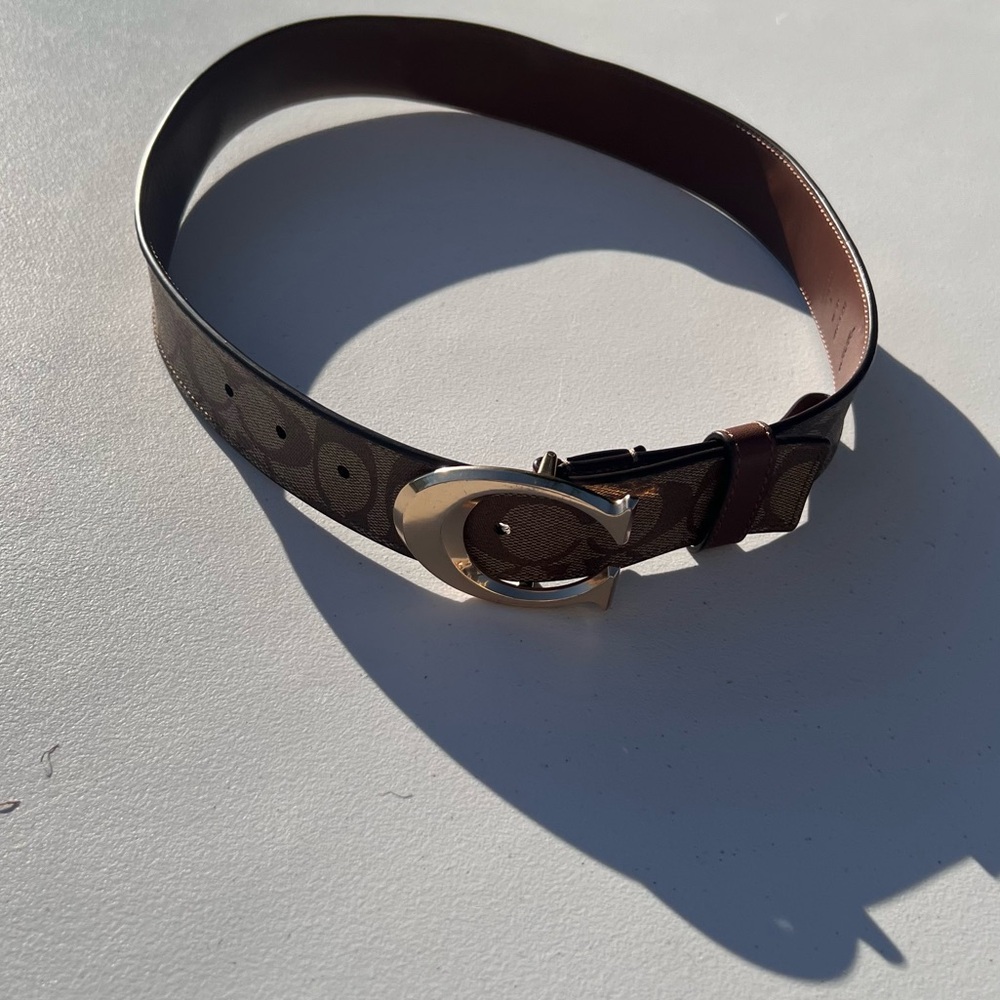 Coach Rich Brown Leather Belt